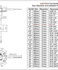 Technical diagram of Donut Float Fuel Tank Sending Unit 8 Inch 240 To 33 Ohms for Marine Boat Truck Car RV Gas Gauge Sender Replacement