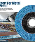 4-1/2 x 7/8 inch zirconia flap disc, high-density blue abrasive, 80 grit for metal grinding