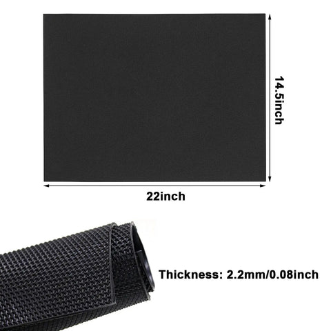2.5mm Thick Rubber Shoe Sole Pad Kit With Glue, 15 By 22 Inch Black Heel Pads, showing size and close-up of texture
