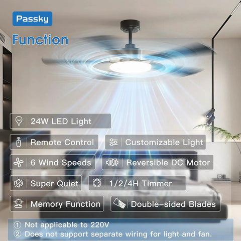 52 Inch Ceiling Fan With Light And Remote, Dimmable 3CCT, Reversible, Quiet Noiseless Black Ceiling Fan For Bedroom And Living Room