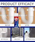 Heavy Duty Waterproof Sealant Clear Spray For Multi Purpose Indoor And Outdoor Home Fixes Tough As Nails Adhesive Coating displayed in before and after images showing leak repair.