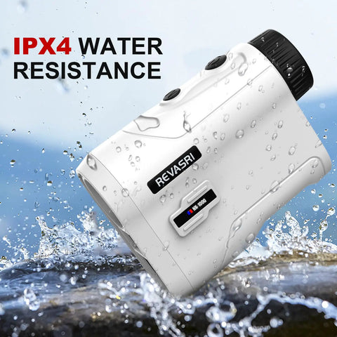 1000 Yard Golf Rangefinder With Slope And Pin Lock Vibration External Slope Switch, water splashes, IPX4 water resistance