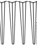 Beefy Heavy Duty Hairpin Table Legs 24 Inch Black Set Of 4 Carbon Steel With Three Rods For Desks Benches Tables And Chairs 880 Pounds Total Load Capacity DIY Furniture Support, 4-pack with screws