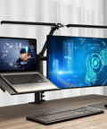 Clamp Desk Lamp LED 24W With Adjustable Color And Brightness Three Modes Eye Caring Light Metal Clamp Mount for dual monitor setup