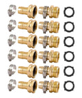 Heavy Duty 6 Piece Garden Hose Repair Kit With Brass And Aluminum Fittings For 5/8 Inch And 3/4 Inch Hoses Fix Drips And Leaks Fast Without Calling Pros For Your Outdoor Yard Irrigation System hose connectors, clamps, and seals