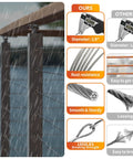 Heavy Duty 200 Foot T316 Stainless Steel Railing Cable One Eighth Inch Marine Grade Wire Rope for deck railing, showing rust resistance features.