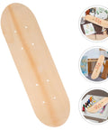 Blank Unfinished 7 Ply Wooden Skateboard Deck With Double Tail For Art Painting And Do It Yourself DIY Custom Builds Replacement Deck For Home Decor And Creative Projects showcased with creative art designs.