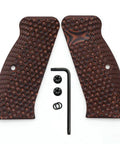 Palm Swell Grips For CZ 75 Full Size Orange Black G10 With Palm Texture Free Screws Mag Release Includes O Rings Thin Two