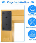 30 Pack 4x2 Inch Black Flat Mending Plates For Wood Repair Heavy Duty Stainless Steel Furniture Joint Connectors Includes Hardware on wood frame
