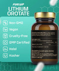 Lithium Orotate 5 Mg Brain Health Supplement For Focus And Clarity Mind Fuel With Bioavailable Trace Mineral bottle label
