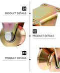 Heavy Duty V Type Groove Sliding Gate Pulley Block With Single Wheel Steel Track Roller For Industrial Sliding Doors 50V Rating Two Pack