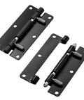 Heavy Duty Quick Release Cabinet Hinges Rustproof Black Finish Freakishly Durable Smooth Swing Action Easy Tool Free Swap With Mounting Screws Included 2 Pack featuring two 4 inch black stainless steel hinges.