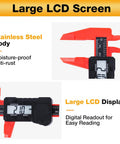 Digital Caliper 6 Inch With Crisp LCD Display Inch And Millimeter Conversion Auto Off Durable ABS Body shown close-up