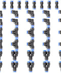 Push To Connect Pneumatic Fittings Kit 40 Pieces 5/16 Inch Or 8mm OD with assorted fittings for air line setup