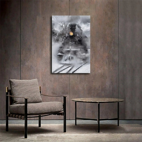 Dope Vintage Steam Locomotive Train Wall Art Canvas Print For Living Room Bedroom Kitchen Bathroom Modern Home Decor 12X18 Unframed With Framed Options Railfan Gift Rustic Industrial Poster