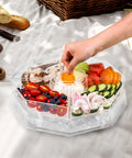 Bar Ready Ice Serving Lazy Susan With Four Removable Dishes And Smooth Rotating Tray For Condiments, Fruit, Salad And Party Garnish