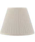 Hardback Empire Transitional Spider Lamp Shade in Mushroom White Pleated Tetoron Cotton Fabric 7 Inch Top 13 Inch Bottom 10 Inch Slant