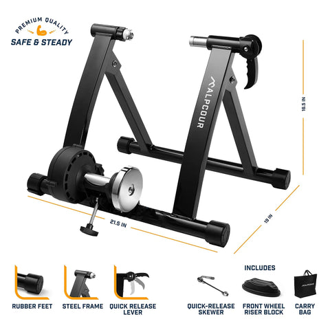 Indoor Bike Trainer Stand For Road And Mountain Bikes Portable Foldable Magnetic Stationary Trainer with stainless steel frame
