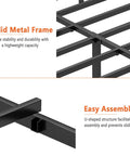 Close-up of solid metal frame detail for Tough Built Queen Metal Bed Frame With Steel Slat Support Zero Squeak Design Easy As Pie Assembly And Tons Of Under Bed Storage For Anyone Demanding Maximum Comfort.