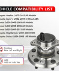 Rear Wheel Hub Bearing Assembly Pair For Toyota Avalon 2005-2012, Camry 2002-2011, ES300 2002-2003, OE quality, ABS-ready hub
