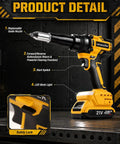 Heavy Duty Brushless Electric Rivet Gun Cranking Out 2698 Pounds Of Raw Power Cordless Rivet Tool with safety lock and LED light.