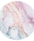 Pink Marble Round Mouse Pad With Premium Textured Surface, Washable And Non Slip Rubber Base, 7.87 By 7.87 Inches, 3 mm Thick Desktop Protector For Work And Gaming, Durable Stitched Edges, Customizable Design