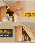 HBL' 2-Pack lid support hinges for wooden upper cabinet doors; 88 lb max, 30°–90° stay, Amazon.