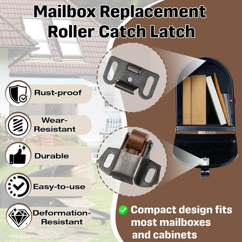 10 Pack Mailbox Replacement Roller Catch Latches With Screws For Door And Cabinet Repairs White And Brown Easy Install Kit