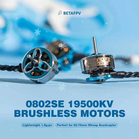 Ultralight 19500KV 1S Brushless Motors 4Pcs 0802SE For 65mm And 75mm Whoop Drones Iceblue Finish
