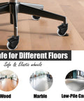 Level Up Your Desk With These Heavy Duty 2 Inch Rubber Ball Chair Caster Wheels on wood floor, showing surface protection and smooth rolling.