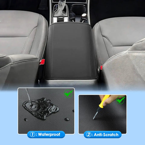 Center Console Cover With Waterproof Leather Armrest Pad For Hyundai Tucson 2022 2023 2024 2025 2026 SE SEL XRT N Line Limited