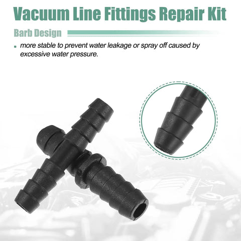 Awesome X Autohaux 113 Piece Car Vacuum Connector Set black nylon barbed hose fittings, tee and reducer