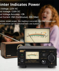 High Current 13.8V DC Bench Power Supply for Ham Radios with analog display and controls, featuring noise offset knob and socket.