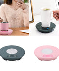 Electric Desk Cup Warmer And Cooler For Coffee Mugs Cans Bottles Precise Hot Cold Temp Control with pink and gray designs