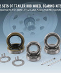 Heavy Duty Axle Bearing Kit For 3500 Lb EZ Lube Spindle 84 Includes Inner Bearings L68149 L68111 Outer Bearings L44649 L44610