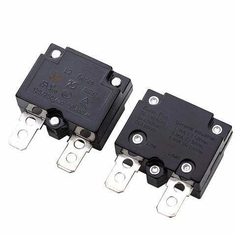 2 Pack 5A Automatic Reset Circuit Breaker For Kids Ride On Toys 125 250Vac And 50Vdc Thermal Switch, black casing