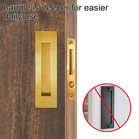 Recessed Finger Flush Pulls With Edge Pull For Pocket Doors Closet Doors Sliding Doors And Barn Doors Gold 6 Inch Handle Hardware