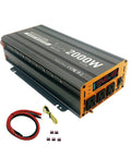 Certified Bad Boy Heavy Duty 2000W Power Inverter 12V Dc To 120V Ac Converter showing three AC outlets and USB port.