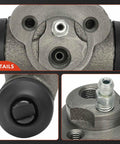Close-up of rear drum brake wheel cylinder 2 piece replacement set for Chevy Silverado 1500 and GMC Sierra 1500 trucks