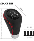 Leather 5 Speed Shift Knob With Four Adaptive Parts For Replacement Shifter Knobs Universal Non Slip Manual Gear Knob