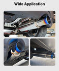 Deep Tone Exhaust Muffler With 2 Inch Inlet And 3 Inch Outlet Stainless Steel Universal Fit Straight Through N1 Style Burnt Tip mounted