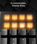 Premium Modular Gaming Keyboard With Butter Smooth Silent Linear Switches And Hot Swappable Numpad Plus Integrated Media Dock showing 8 customizable display keys.