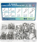 95 Piece Dope Stainless Steel Hitch Pin Clip Set With 7 Sizes R Shaped Cotter Pins Fasteners For Auto ATV Trailer And DIY Projects Includes M1x16 M1.2x25 M1.5x30 M1.8x35 M2x40 M2.5x50 And M3x6 in a clear plastic box