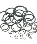 Complete 340-Piece Round Wire C-Clips External Retaining Rings Assortment Kit 5mm To 28mm For Shafts Black Finish Steel Snap Ring Set