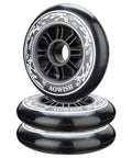 100mm Inline Skate Wheels Set Of 3 88A Outdoor Speed Skating Replacement Wheels For Roller Blades No Bearings Included Black Grippy