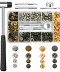 All-in-One Pro Grade 12.5mm Heavy Duty Snap Fasteners Kit with 304 Stainless Steel Button Snaps, 486 pieces, 4 colors, tools included