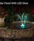 Solar Powered Bird Fountain With Birdhouse And LED Lights For Easy Setup Outdoor Gardens 29.5 Inch Resin Waterfall Feature