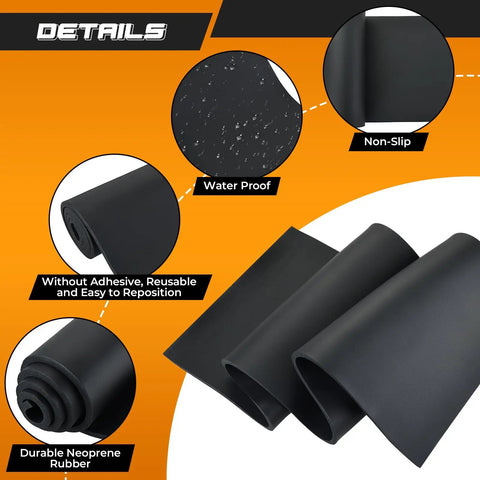Next Level Neoprene Closed Cell Foam Roll Sixty Inches Long By Seventeen Inches Wide And Half Inch Thick built tough, waterproof neoprene rubber pad.