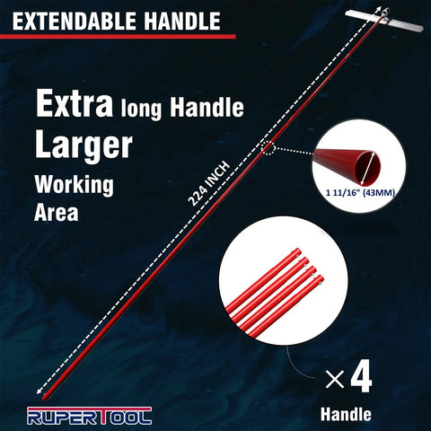 Extra long handle of Aluminum Magnesium Alloy Concrete Float Workhorse With Round End And Adjustable Bracket 48 By 8 Inch Finish Tool