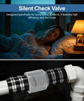 Silent check valve, 1-1/2 in, clear body with spring-loaded flapper, Buna-N couplings, stainless steel clamps
